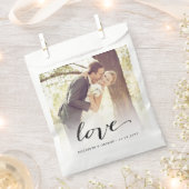 Liebe Classic Script Chic Calligrafy Foto Wedding Geschenktütchen (Ausgeschnitten)