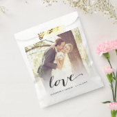 Liebe Classic Script Chic Calligrafy Foto Wedding Geschenktütchen (Versiegelt)