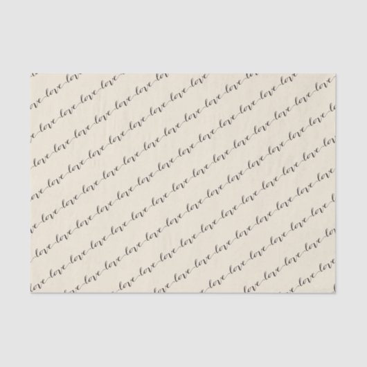 Liebe Classic Script Chic Calligrafy Tissue Seidenpapier (Vorderseite)
