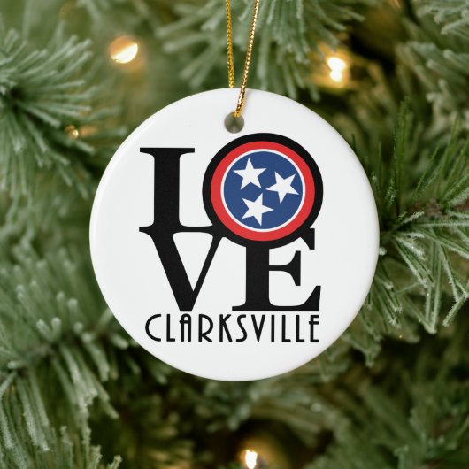 LIEBE Clcarksville Keramik Ornament (Baum)