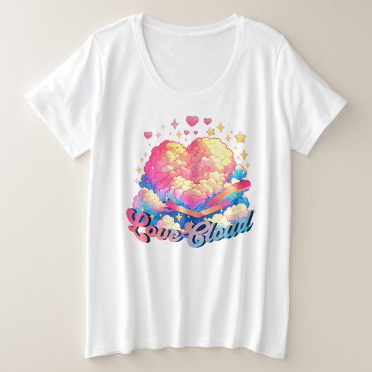 Liebe Cloud Große Größe T-Shirt (Design vorne)