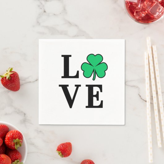 LIEBE Clover Kleeblatt Ireland St Patrick Party Serviette (Beispiel)