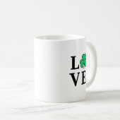 LIEBE Clover Kleeblatt Ireland St Patrick Textbasi Kaffeetasse (VorderseiteRechts)