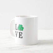 LIEBE Clover Kleeblatt Ireland St Patrick Textbasi Kaffeetasse (Vorderseite Links)