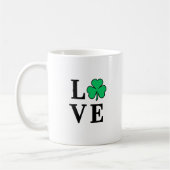 LIEBE Clover Kleeblatt Ireland St Patrick Textbasi Kaffeetasse (Links)