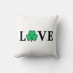 LIEBE Clover Kleeblatt Ireland St Patrick Textbasi Kissen