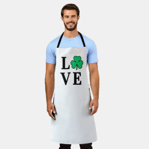 Liebe Clover Kleeblatt Ireland St Patrick Textbasi Schürze