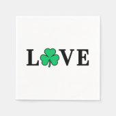 LIEBE Clover Kleeblatt Ireland St Patrick Textbasi Serviette (Vorderseite)
