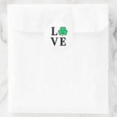 LIEBE Clover Kleeblatt Ireland St Patrick's Party Runder Aufkleber (Tasche)