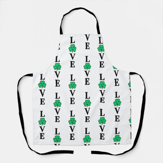 LIEBE Clover Kleeblatt Ireland St Patrick's Party Schürze (Vorderseite)