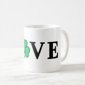 LIEBE Clover Kleeblatt Irland Irish Elegant Minima Kaffeetasse (VorderseiteRechts)