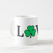 LIEBE Clover Kleeblatt Irland Irish Elegant Minima Kaffeetasse (Vorderseite Links)