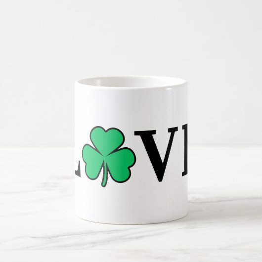 LIEBE Clover Kleeblatt Irland Irish Elegant Minima Kaffeetasse (Mittel)
