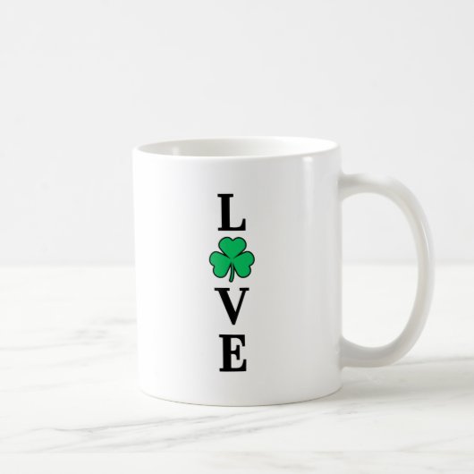 LIEBE Clover Kleeblatt Irland Irish Elegant Minima Kaffeetasse (Rechts)