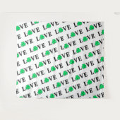 LIEBE Clover Kleeblatt Irland Irish Elegant Wandteppich (Vorderseite (Horizontal))