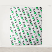 LIEBE Clover Kleeblatt Irland Irish Elegant Wandteppich (Vorderseite)