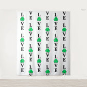 LIEBE Clover Kleeblatt Irland Irish Elegant Wandteppich (Vorderseite)