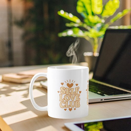 Liebe Club Orange Retro Spaß Kaffeetasse