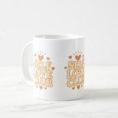 Liebe Club Orange Retro Spaß Kaffeetasse (Vorderseite Links)