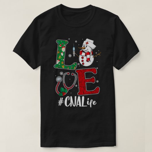 Liebe CNA Life Stethoscope Snowman Weihnachtsvacci T-Shirt (Design vorne)