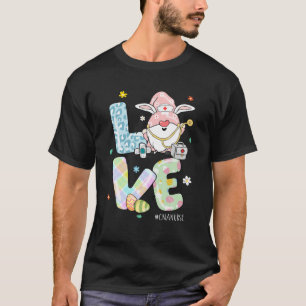 Liebe CNA Nurse Life Gnome Stethoscope Leopard Eas T-Shirt
