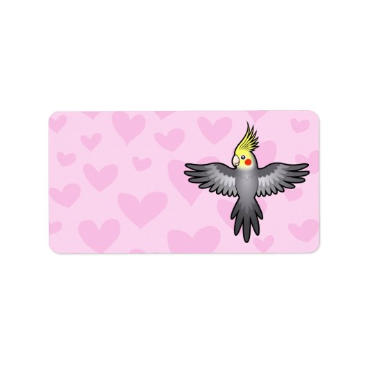 Liebe Cockatiel Adressaufkleber (Vorne)
