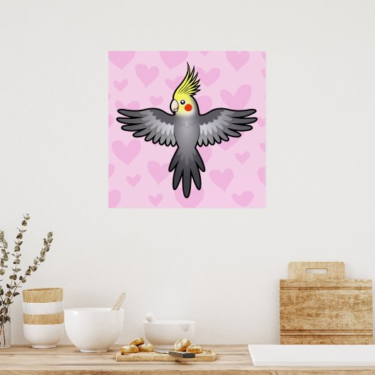 Liebe Cockatiel Poster (Küche)