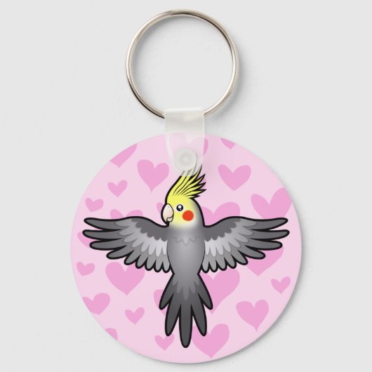 Liebe Cockatiel Schlüsselanhänger (Vorderseite)