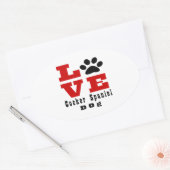 Liebe Cocker Spaniel Dog Designs Ovaler Aufkleber (Umschlag)