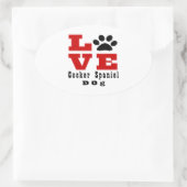Liebe Cocker Spaniel Dog Designs Ovaler Aufkleber (Tasche)