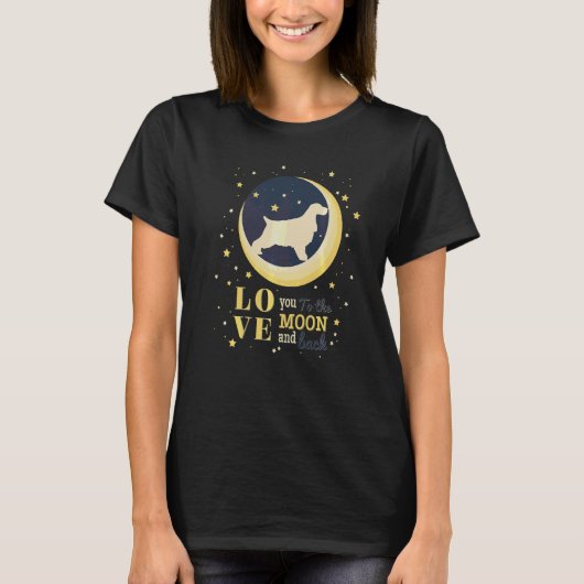 Liebe Cocker Spaniel Hund zum Mond T-Shirt (Vorderseite)