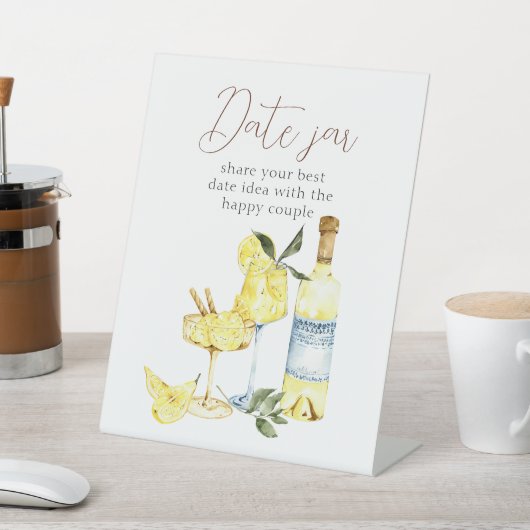 Liebe Cocktail Brautparty Limoncello Datum jar Sockelschild (In SItu)