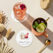 Liebe Cocktail Drinks Hochzeiten Runder Pappuntersetzer