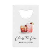 Liebe Cocktails Gastgeschenk Hochzeit Geldbeutel Flaschenöffner (Vorderseite)