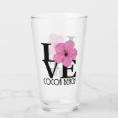 LIEBE Cocoa Beach Rosa Hibiskus Glas (Rückseite)