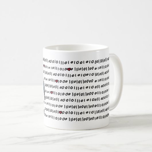 Liebe-Code-Tasse Kaffeetasse (VorderseiteRechts)