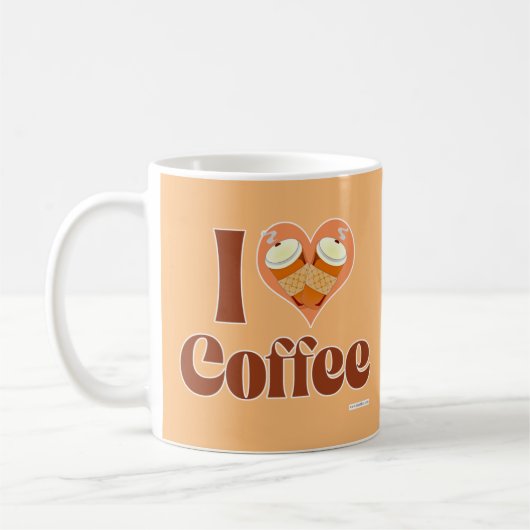 Liebe Coffee Fun Herzdesign Motto Kaffeetasse (Links)