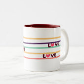 "Liebe Coffee Tasse - Vibranful Colorful Lines Des (VorderseiteRechts)