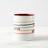 "Liebe Coffee Tasse - Vibranful Colorful Lines Des (Mittel)