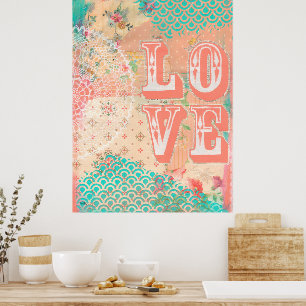 Liebe Coillage Mixed Media Art Artist Print Poster
