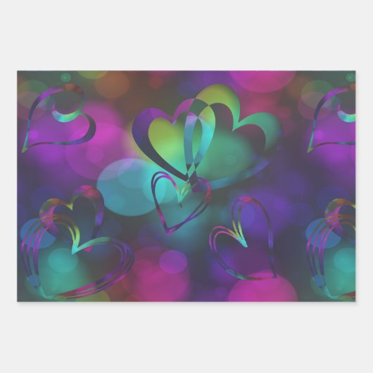 LIEBE Collage in Fettfarben Geschenkpapier Set (Vorderseite 2)