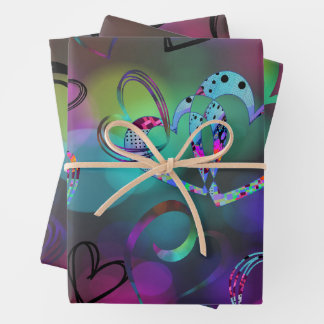 LIEBE Collage in Fettfarben Geschenkpapier Set