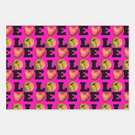 LIEBE Collection Apple Potato Herz WPS3 Geschenkpapier Set (Vorderseite 3)