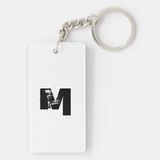 LIEBE Collection Weißer 2-seitiger Monogramm-Schlü Schlüsselanhänger (Rückseite)