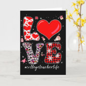 Liebe College Lehrer Valentinstag Leopard Büffel Karte (Gelbe Blume)