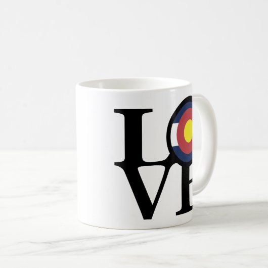 LIEBE Colorado 11oz Kaffeetasse (VorderseiteRechts)