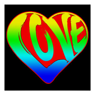 Liebe Colorful Hecht Valentinstag Poster