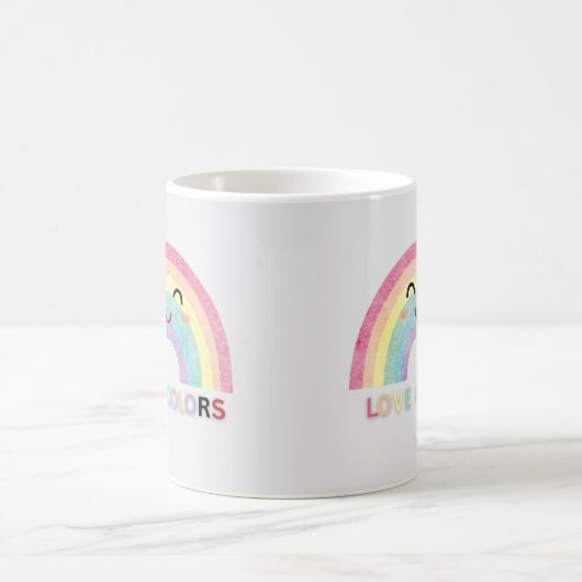 Liebe Colors Regenbogenkunst valentinische Designs Kaffeetasse (Mittel)