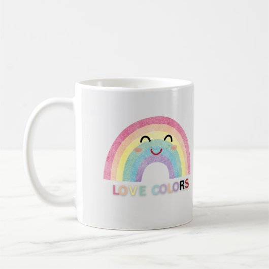 Liebe Colors Regenbogenkunst valentinische Designs Kaffeetasse (Links)