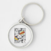 Liebe Comic Slides Schlüsselanhänger (Vorne)